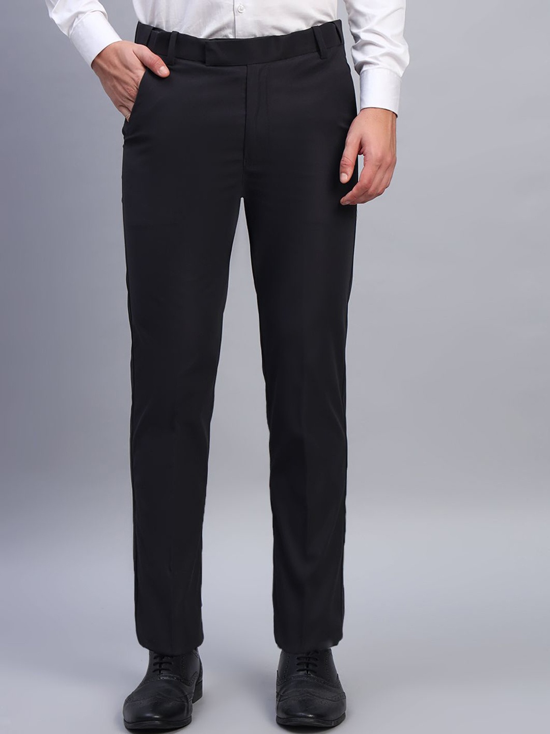 

AXNIS Men Ultra Slim Fit Trousers, Grey
