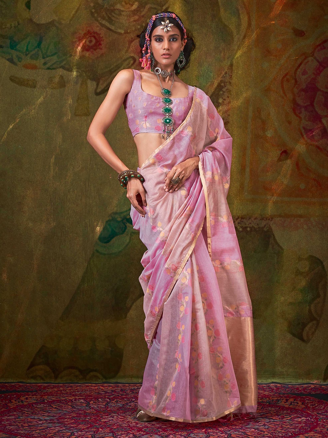 

Vardha Woven Design Zari Saree, Lavender