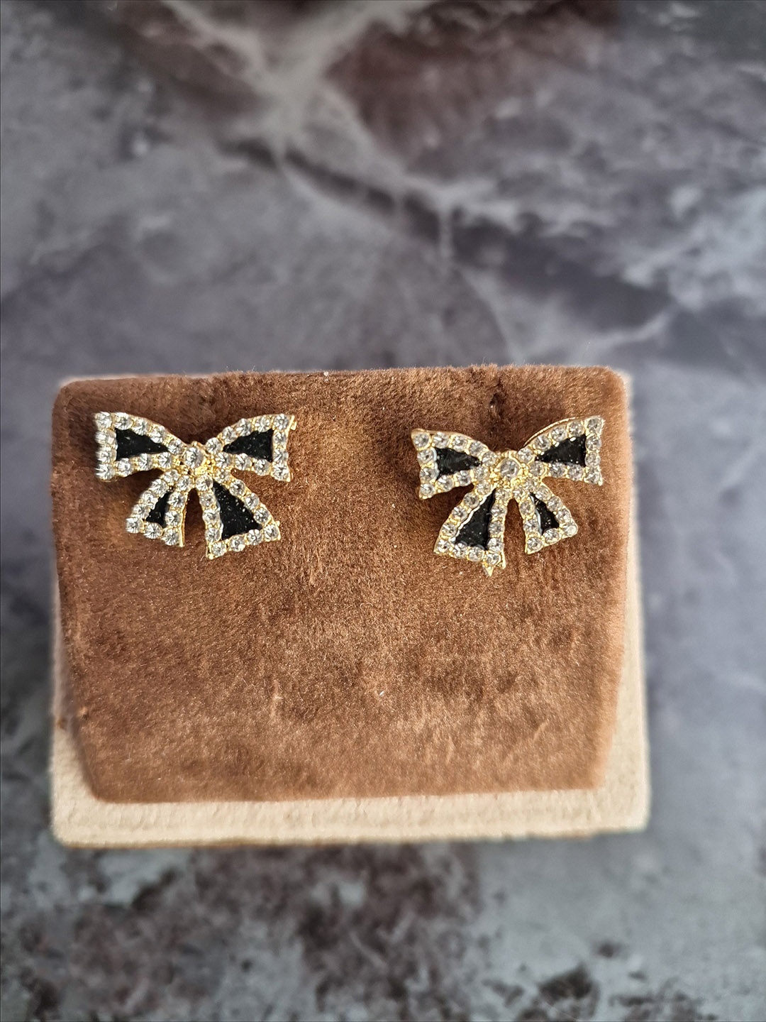

Z HOME Gold Plated Contemporary Crystals Studs Earrings
