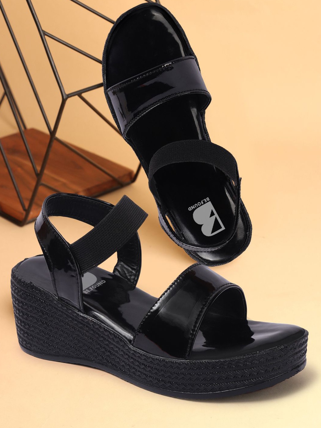 

Be Found Women Wedge Heel Sandals, Black