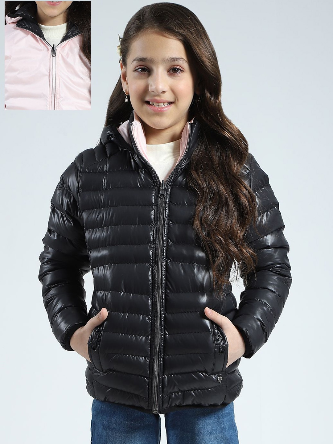 

Monte Carlo Girls Reversible Puffer Jacket, Black