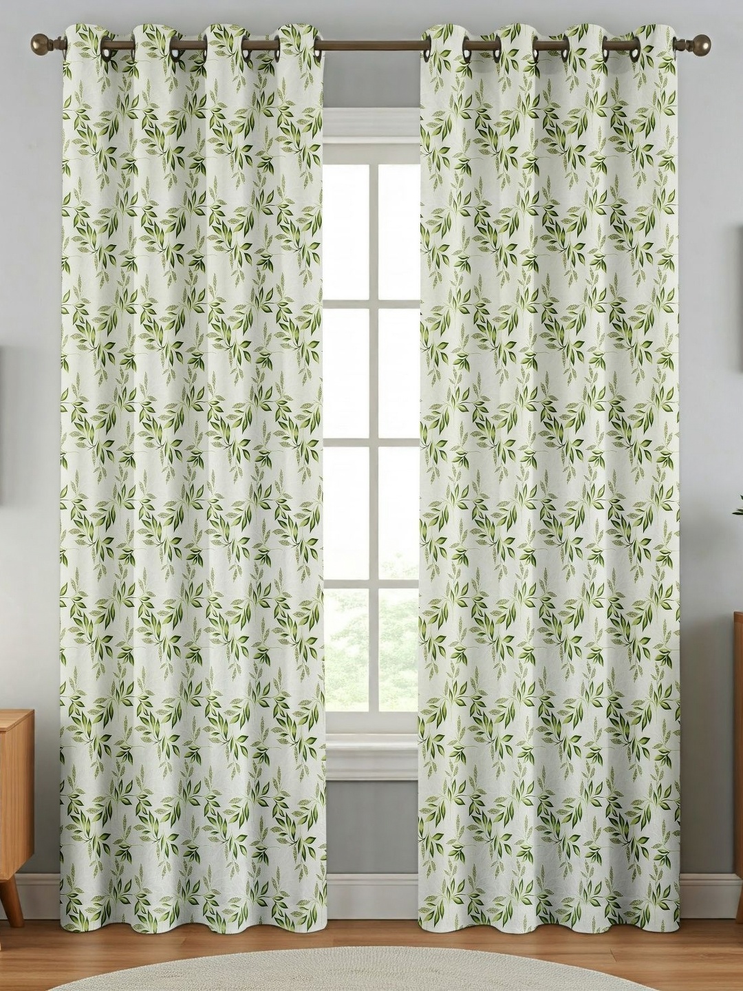 

Galaxy Home Decor Green Set of 2 Floral Door Curtain