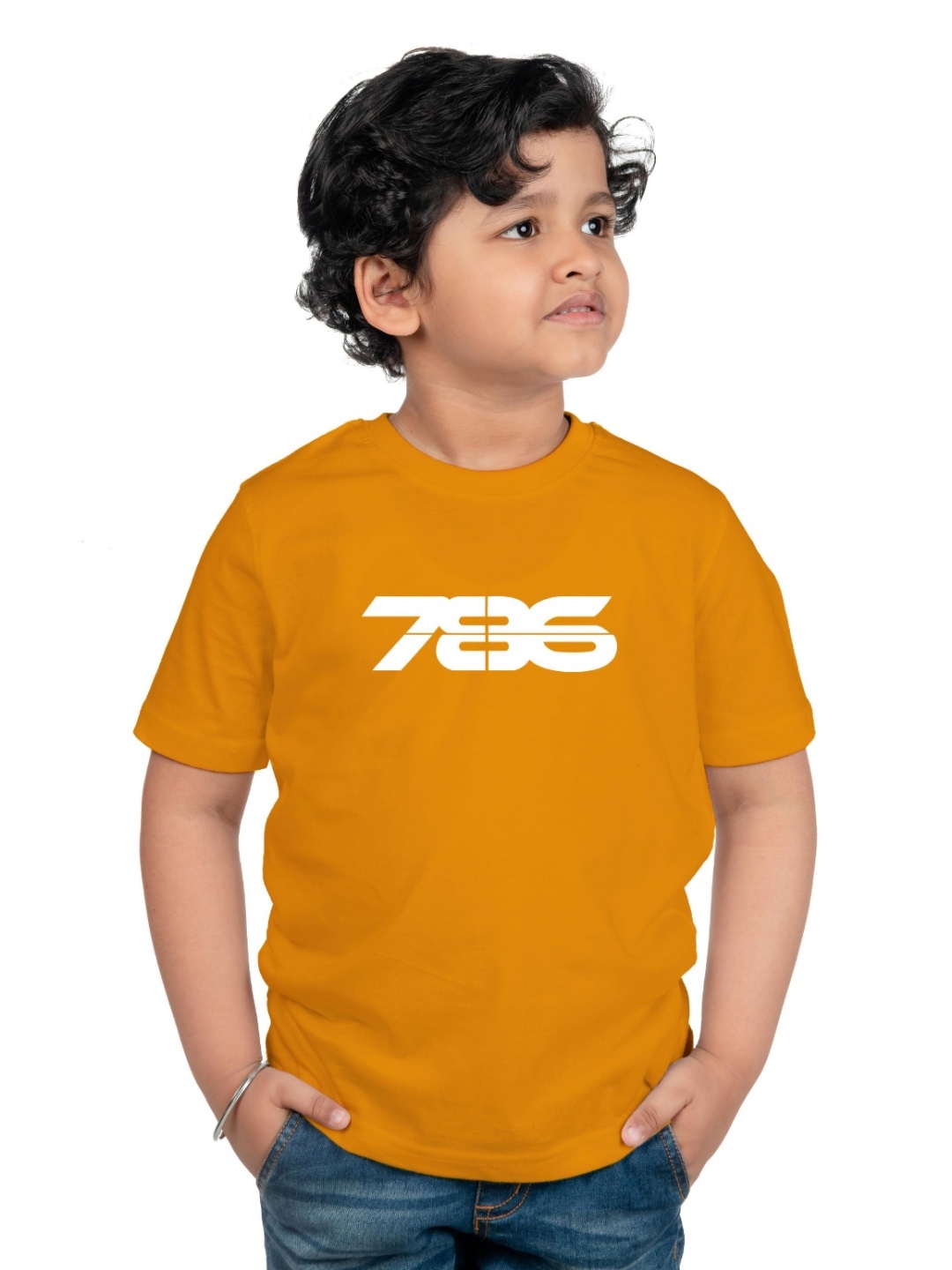 

Chombooka Kids Typography Printed Applique T-shirt, Mustard