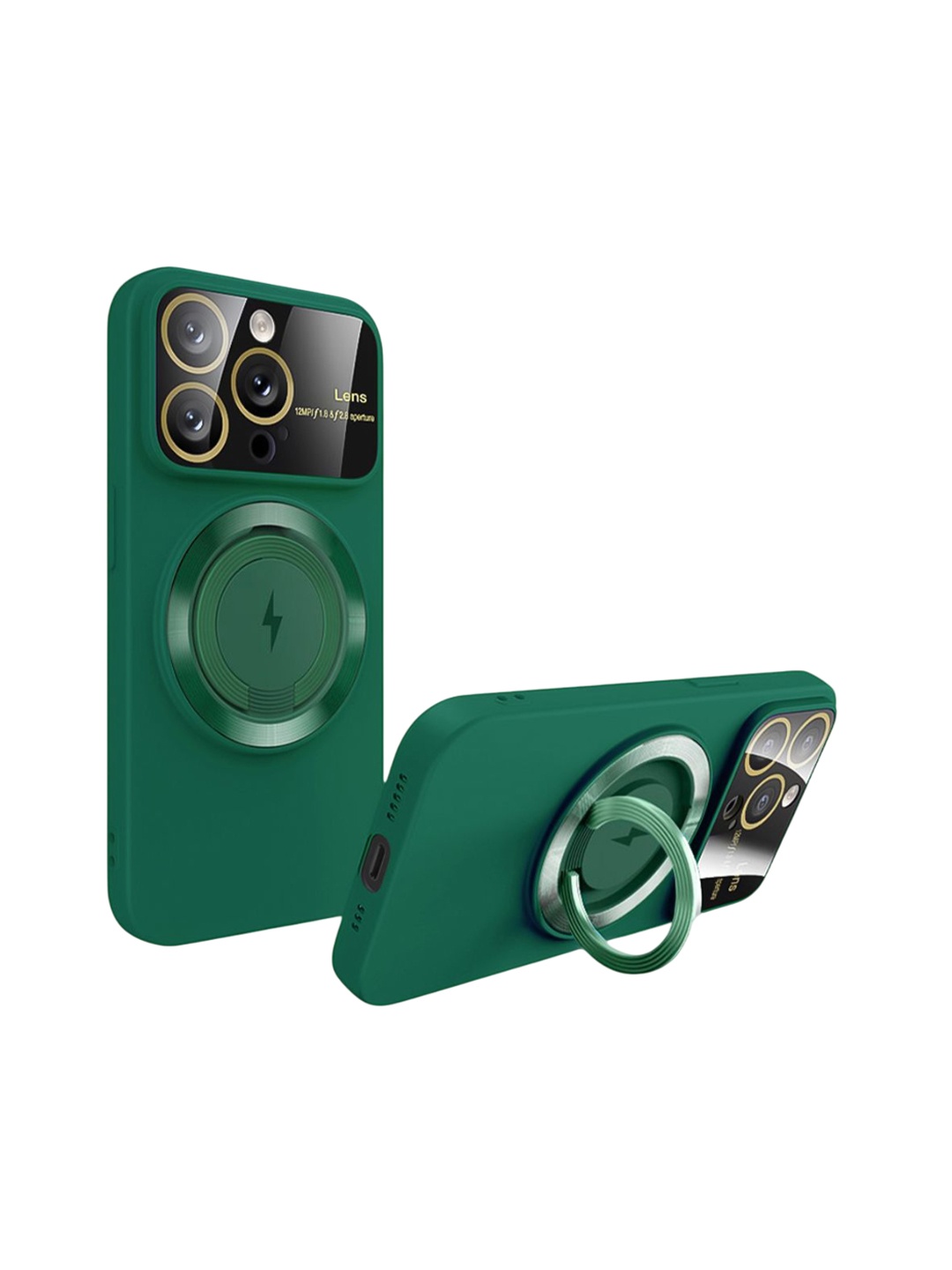 

QRIOH Solid Printed iPhone 15 Pro Back Case Mobile Accessories, Green