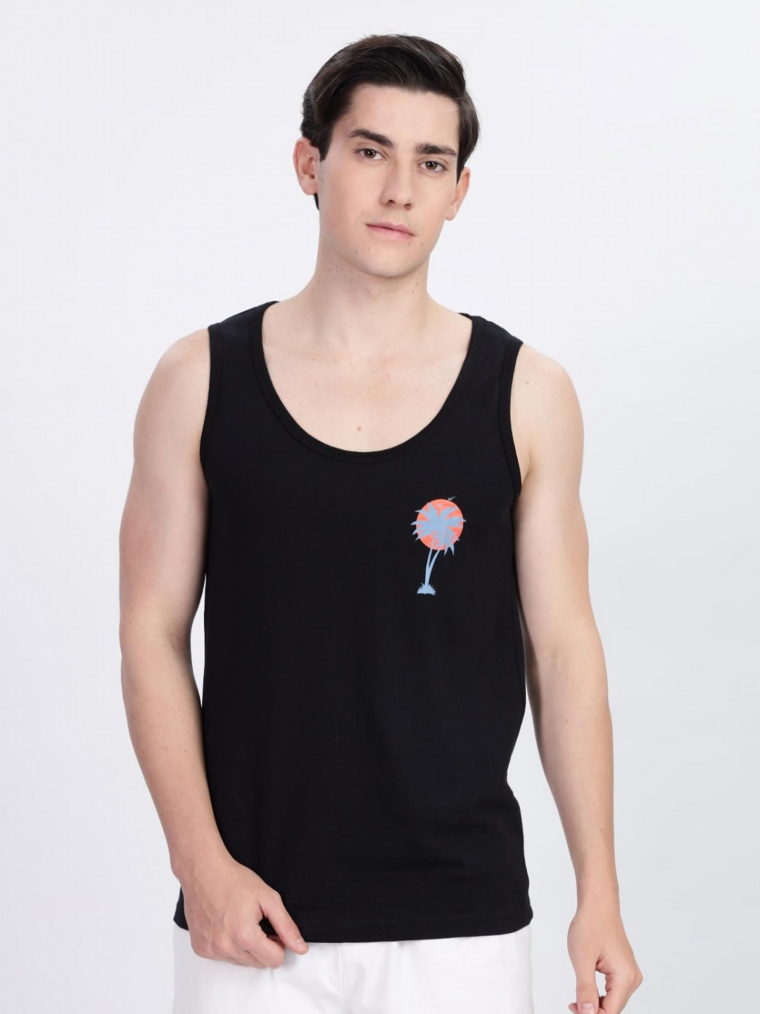 

COLOR HUNT Men Printed Pure Cotton T-shirt, Black