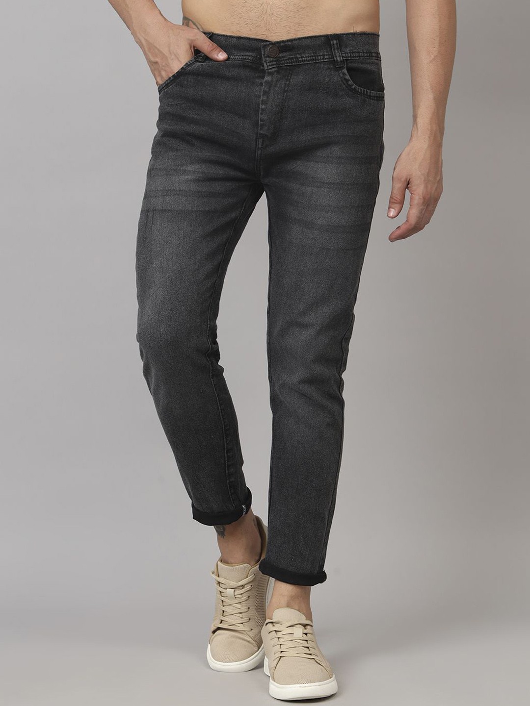 

COMFITS Men Classic Slim Fit Light Fade Jeans, Grey