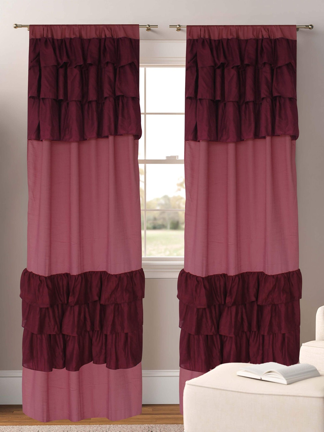 

Dekor World Multicoloured Set of 2 Sheer Door Curtain, Multi