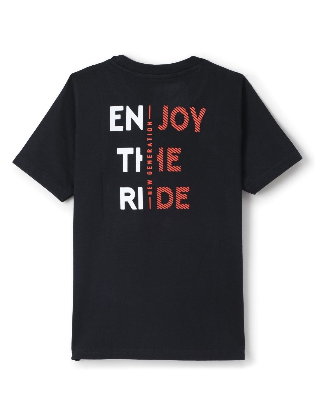 

FUNKRAFTS Boys Typography Printed T-shirt, Black