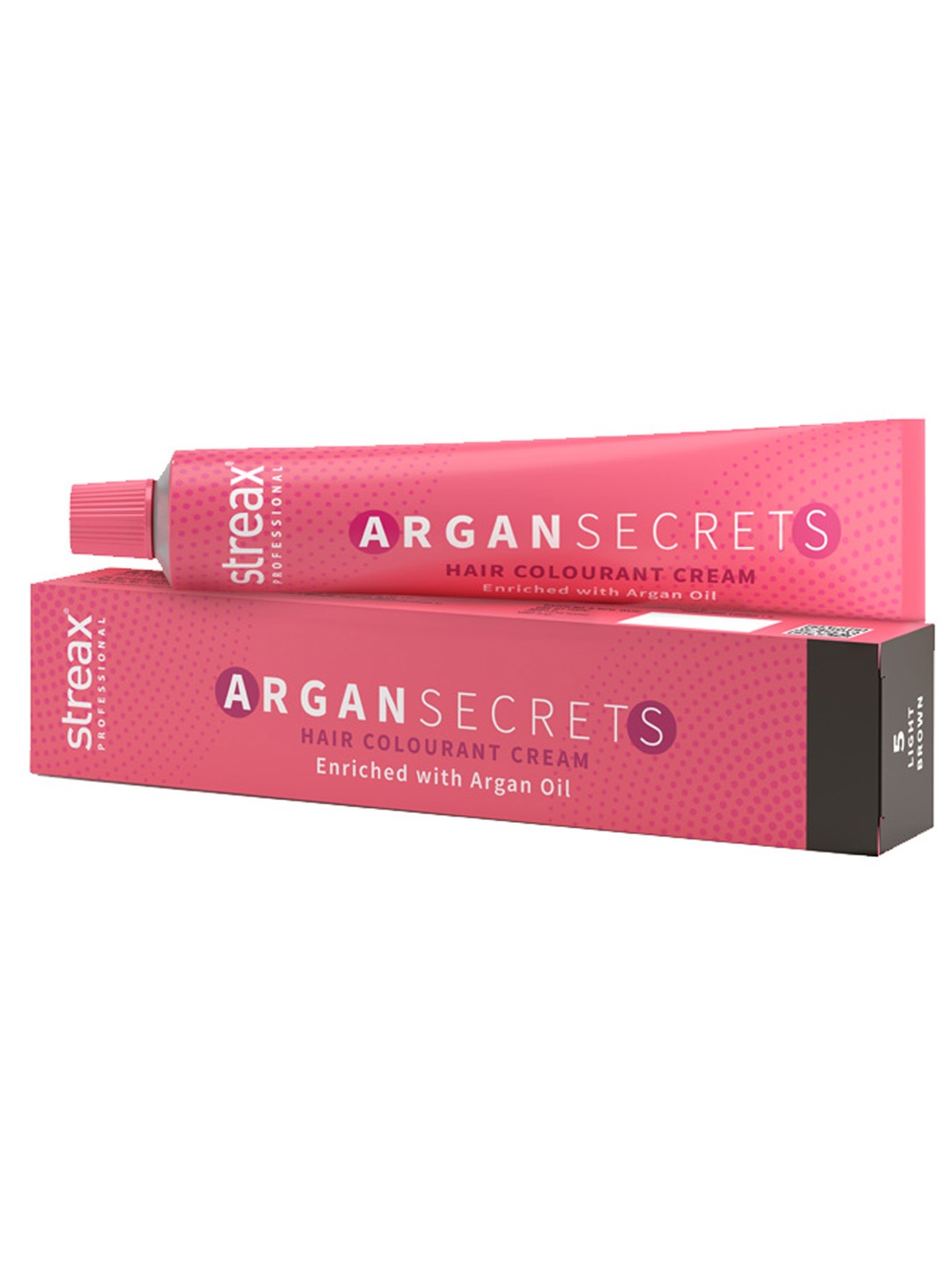 

Streax Professional Argan Secrets Permanent Hair Colourant Cream 90g - Light Brown 5