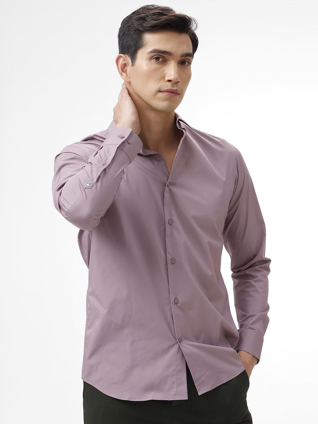 

The Collection Men Classic Slim Fit Opaque Casual Shirt, Lavender