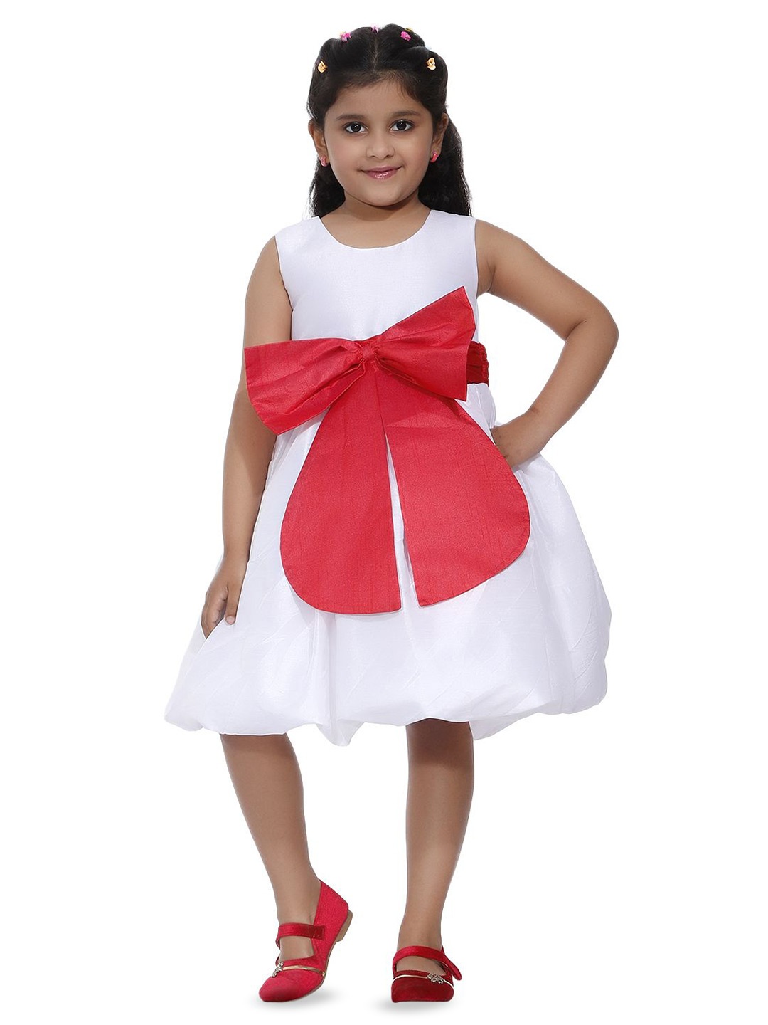 

Wow Princess Satin Fit and flare Dress, White