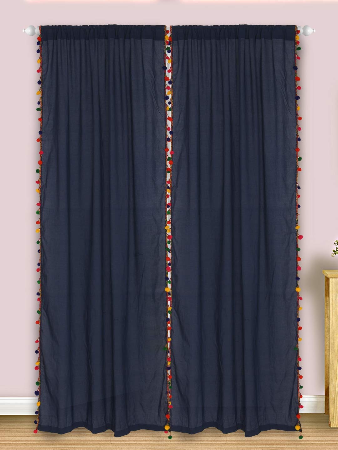 

Dekor World Multicoloured Set of 2 Embellished Sheer Door Curtain, Multi