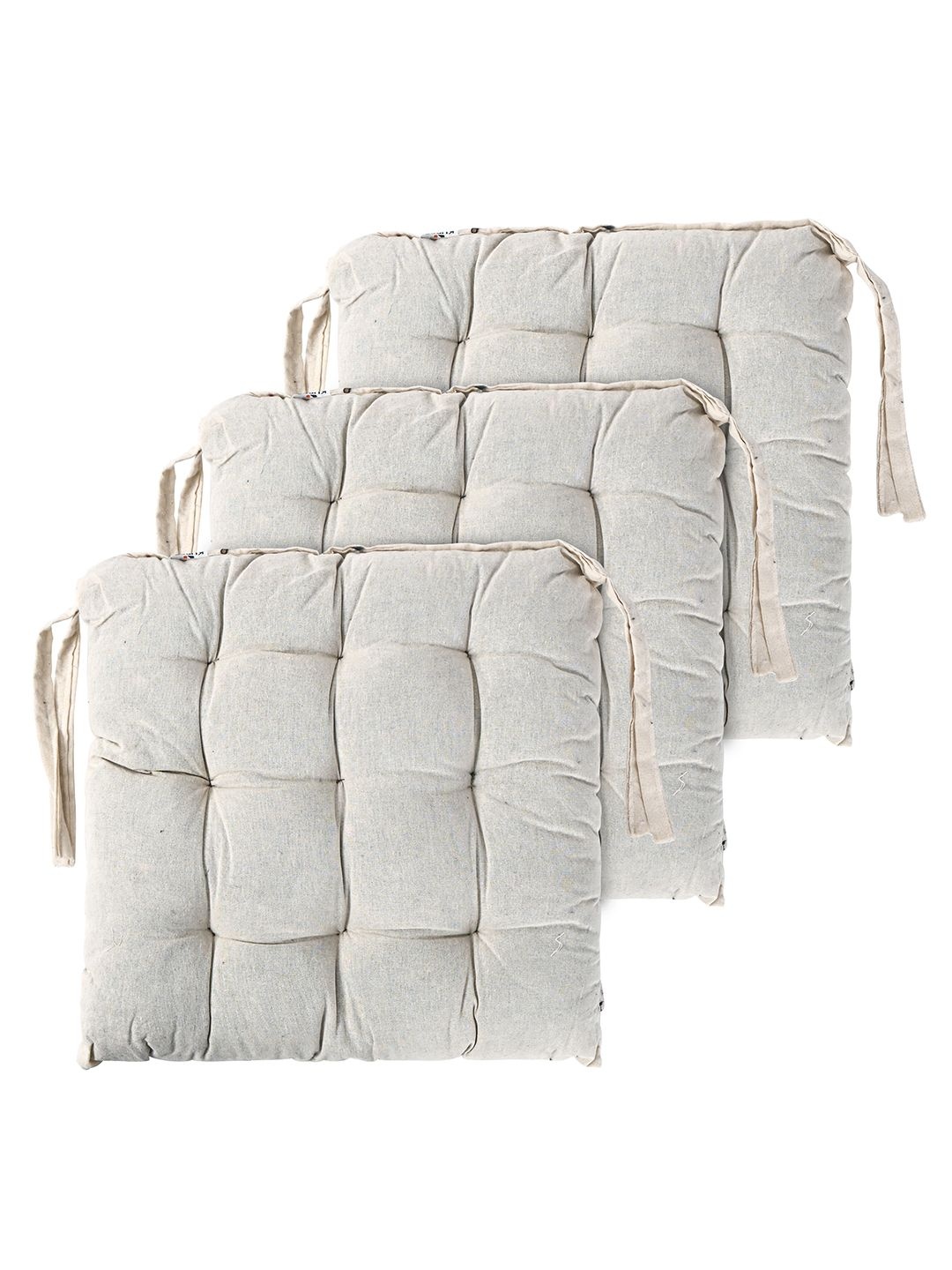 

Kuber Industries Cream-Coloured 3 Pieces Cotton Comfort Chair Pads