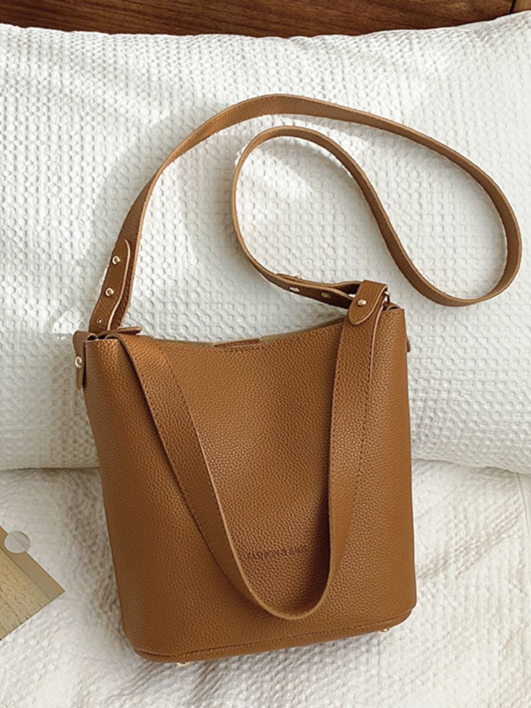 

DressBerry PU Shopper Sling Bag, Tan