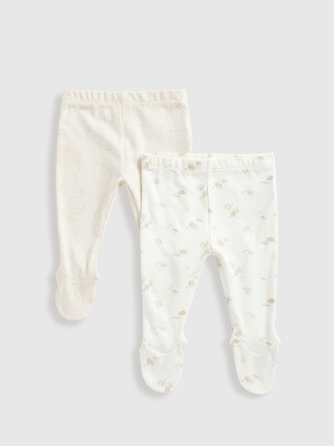 

mothercare Pack Of 2 Printed Leggings, White