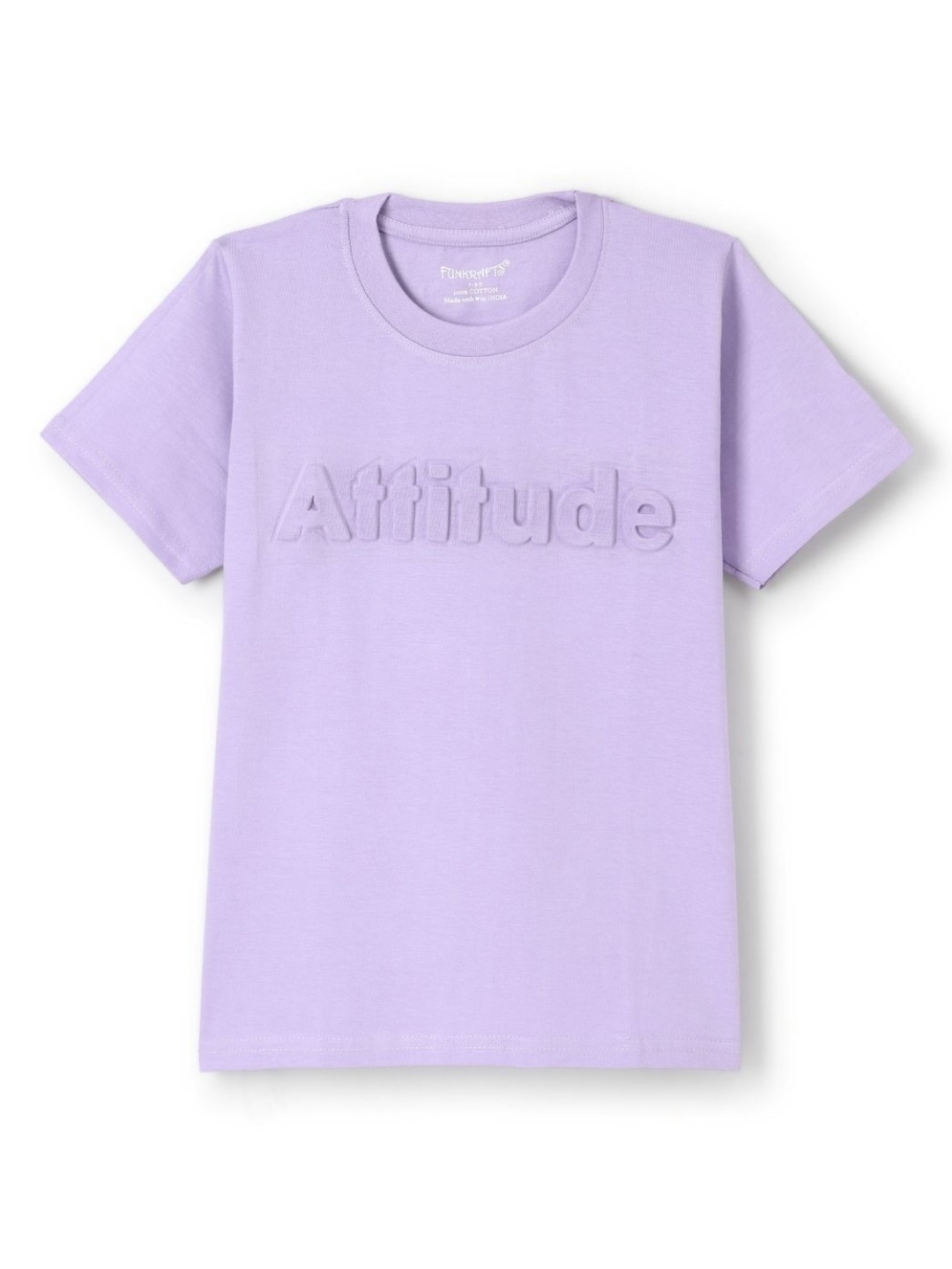 

FUNKRAFTS Boys Typography T-shirt, Purple