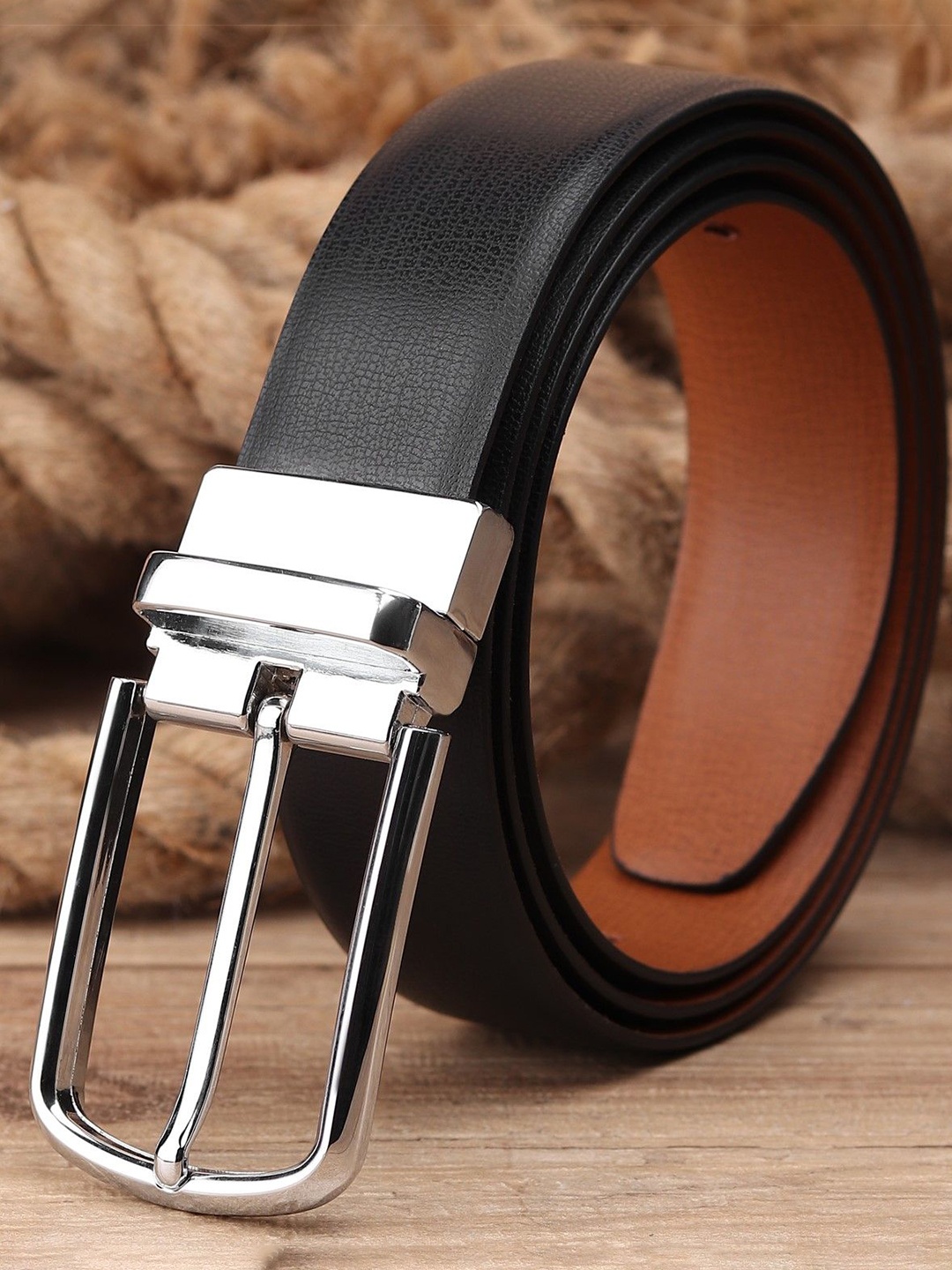 

Killer Men Black Textured Formal Belt