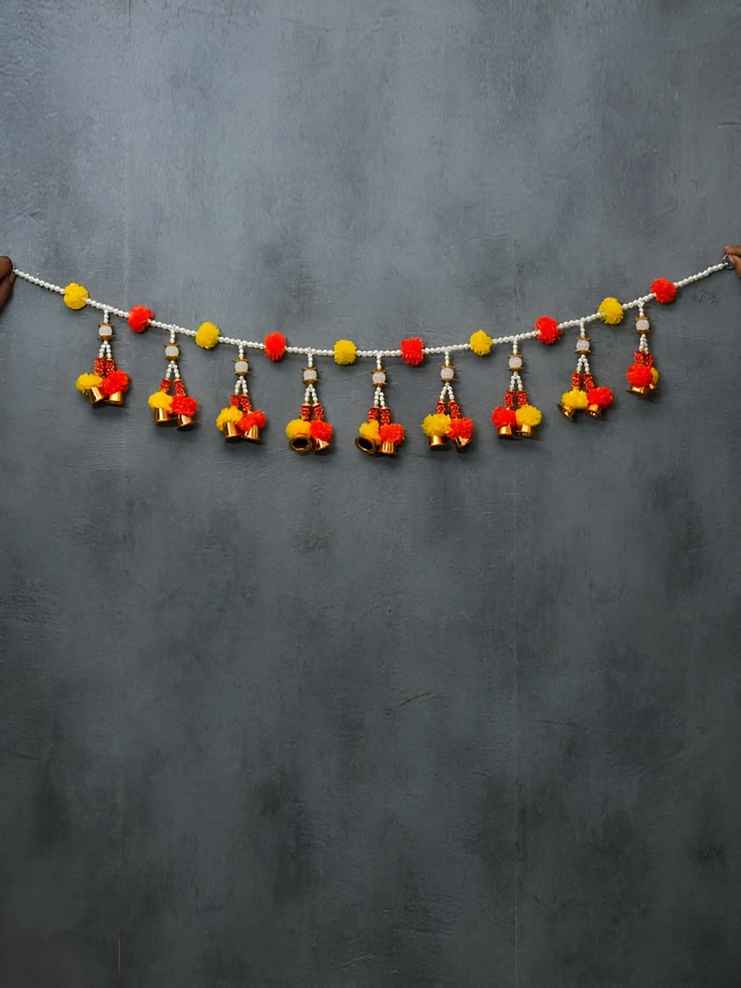 

RR Crafts Yellow & Orange Marigold Flower Toran Festive Decor
