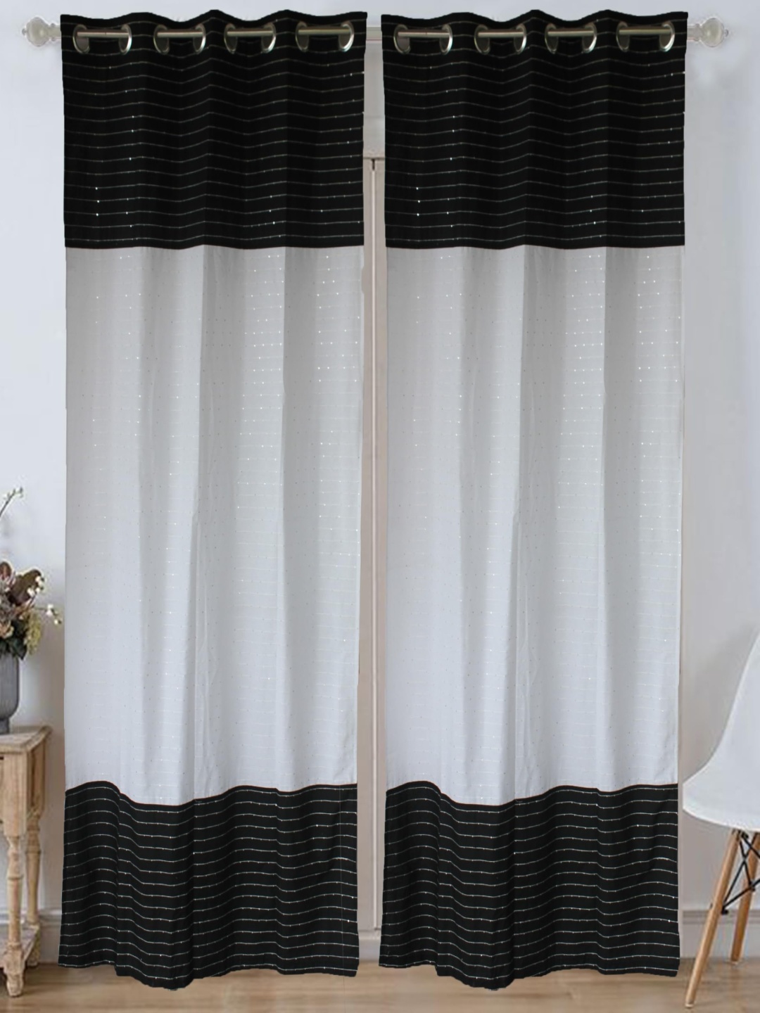 

Dekor World Multicoloured Set of 2 Embroidered Long Door Curtain, Multi