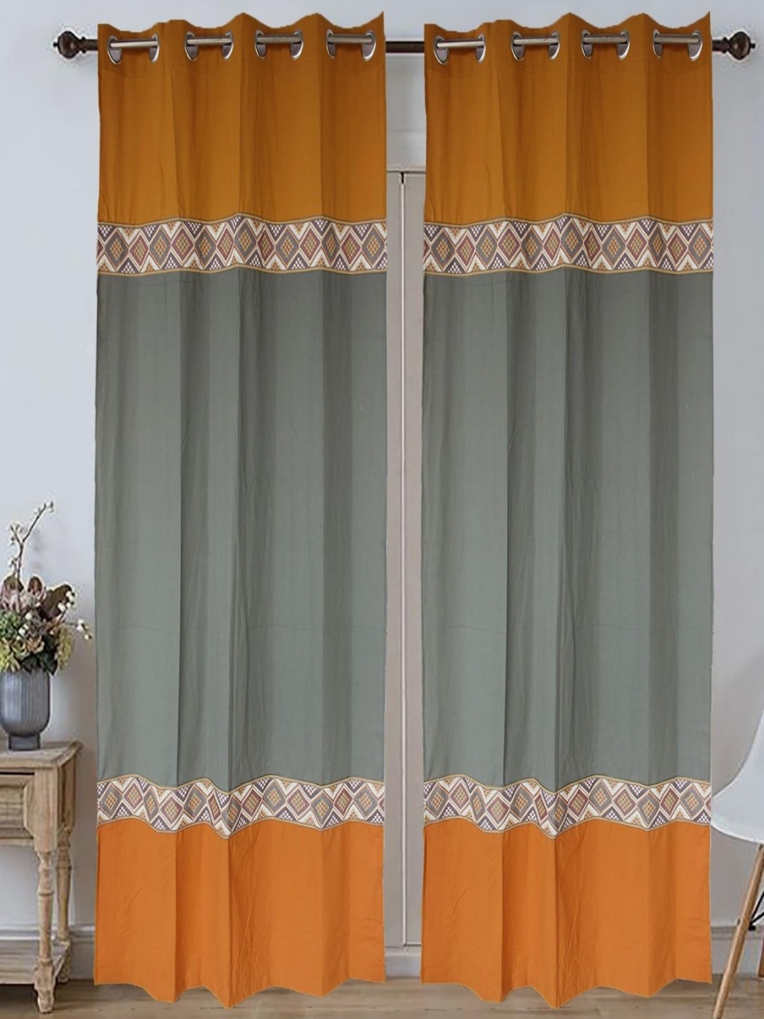 

Dekor World Multicoloured Set of 2 Door Curtain, Multi