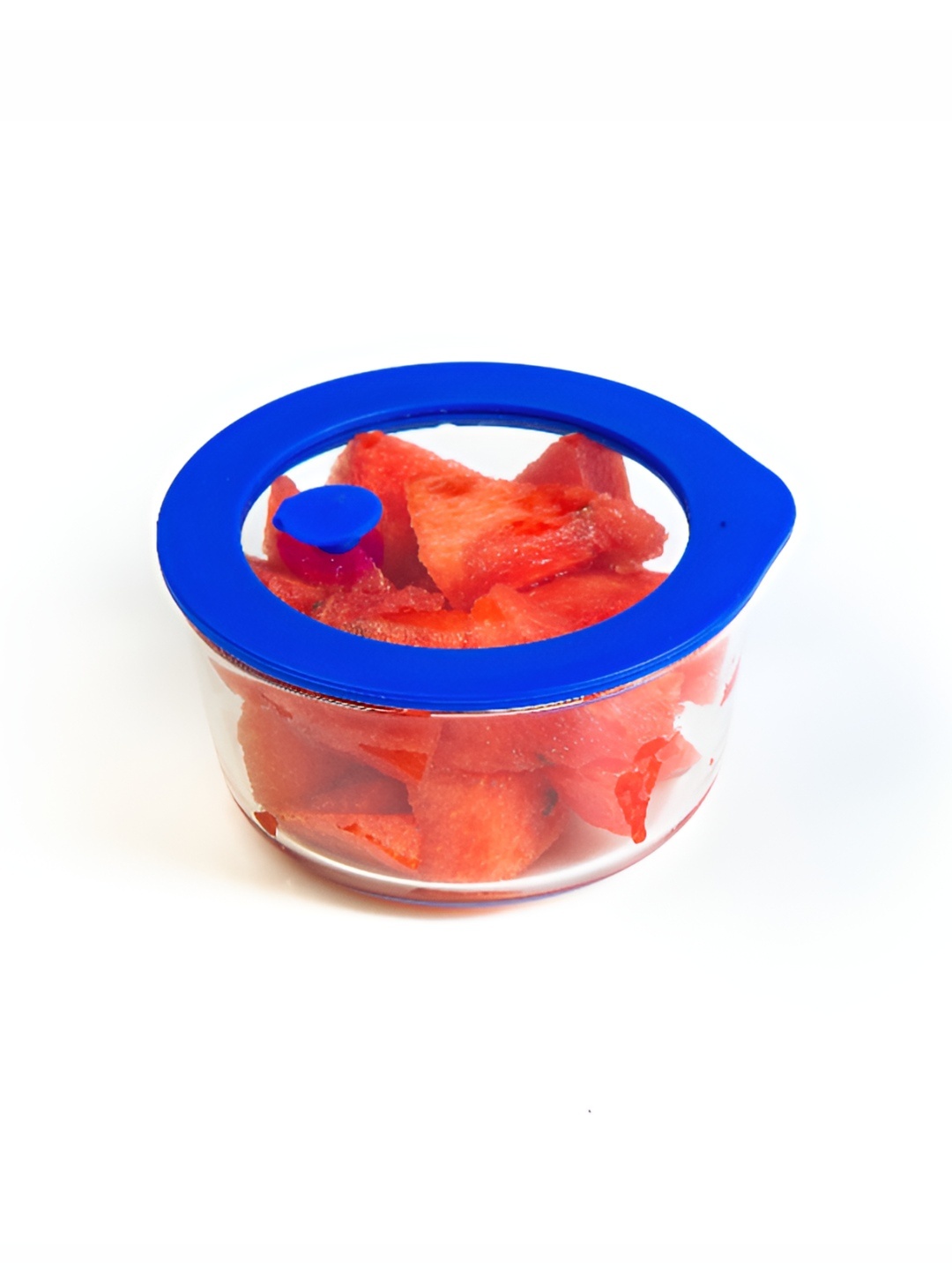 

Truly Eco Smart Living Retail Transparent & Blue Glass Fridge Container 472ml