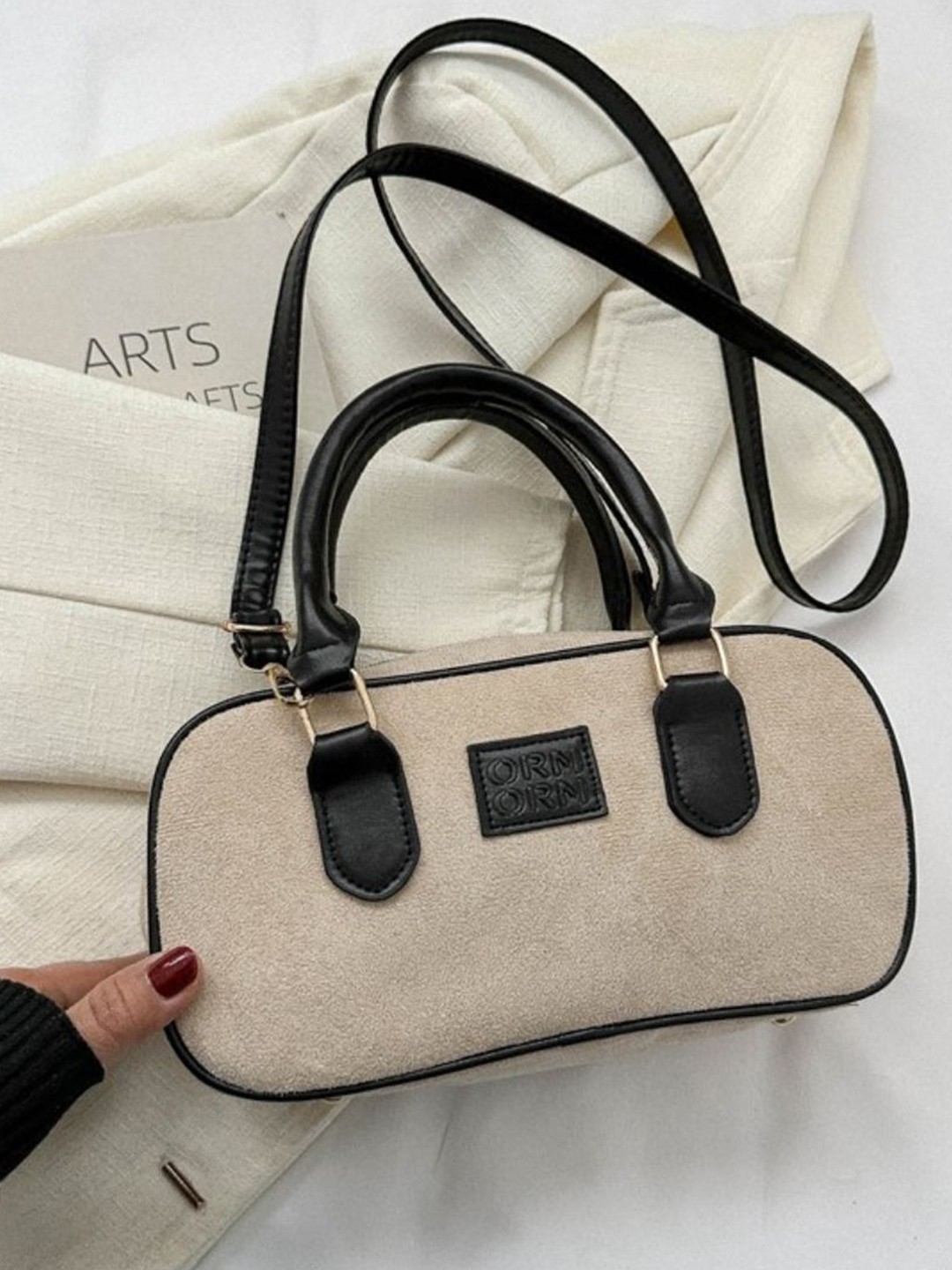 

DressBerry PU Handheld Bag, Cream