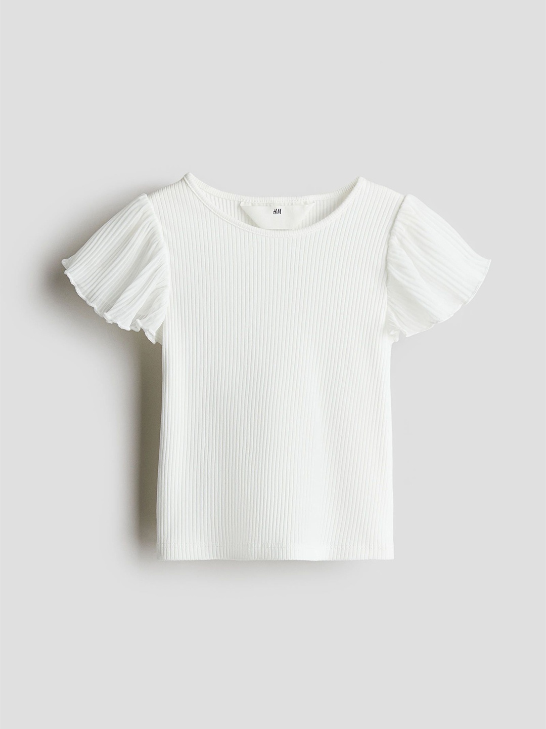 

H&M Girls Chiffon-Sleeve Top, White