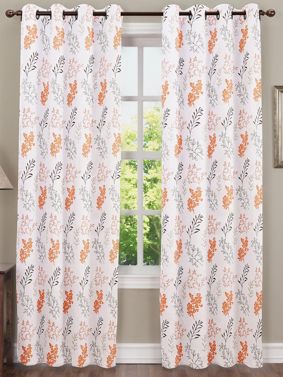 

Dekor World Multicoloured Set of 2 Floral Window Curtain, Multi