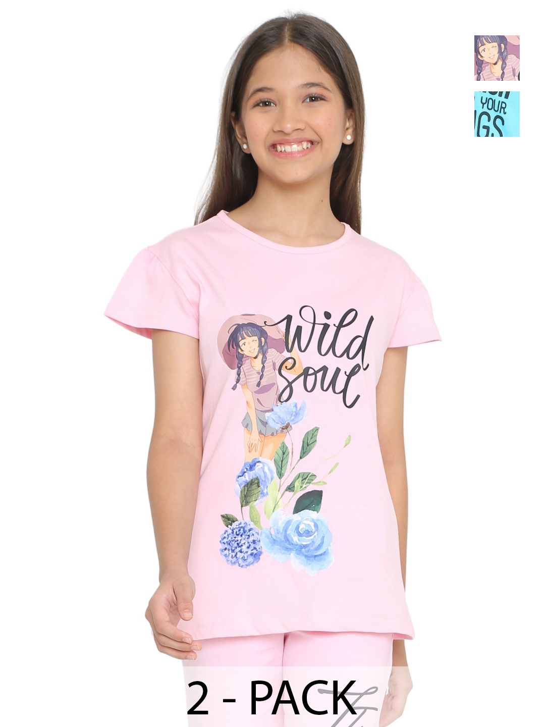 

TotzTouch Girls 2 Printed T-shirt, Lavender
