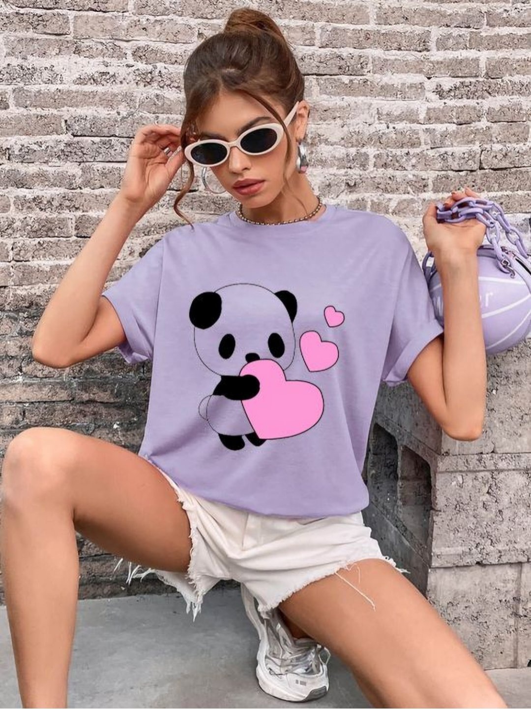 

Parona Women Printed T-shirt, Lavender