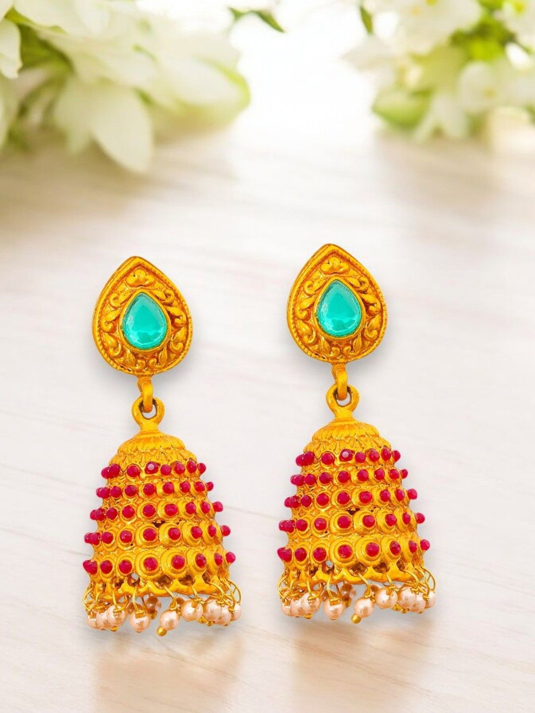 

Anouk Contemporary Jhumkas Earrings, Gold