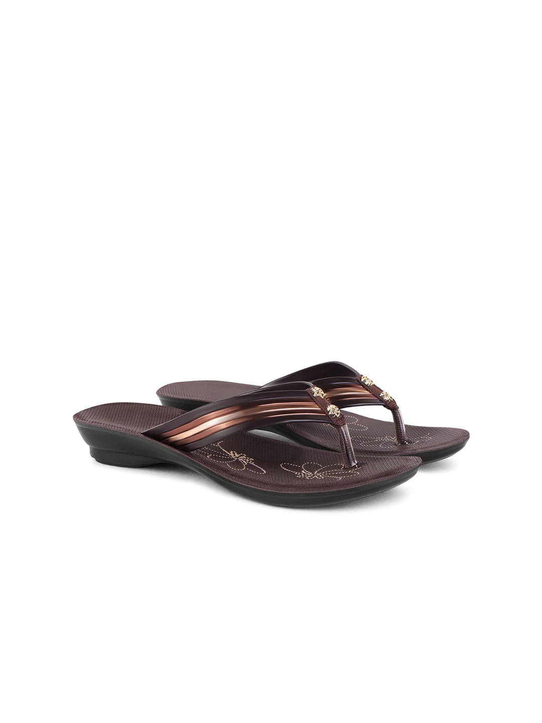 

PENNEN Women Open Toe Flats, Brown