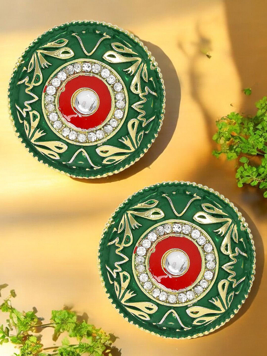 

Anouk Kundan Studded Circular Shaped Studs, Gold