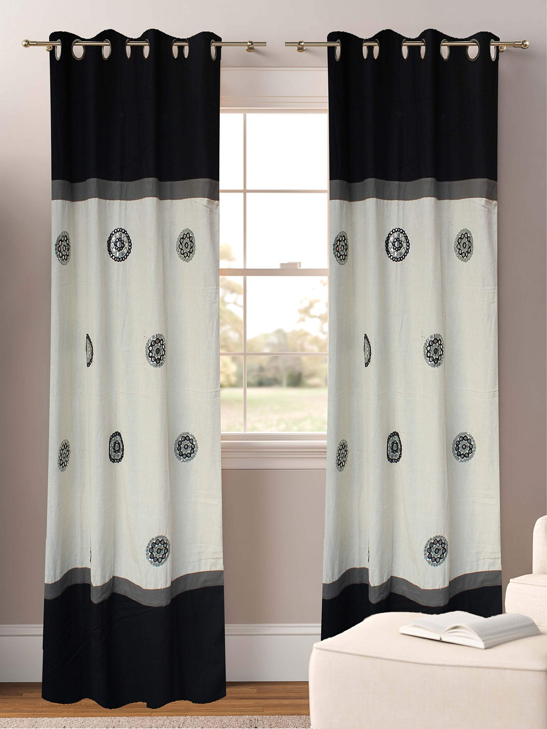 

Dekor World Multicoloured Set of 2 Window Curtain, Multi