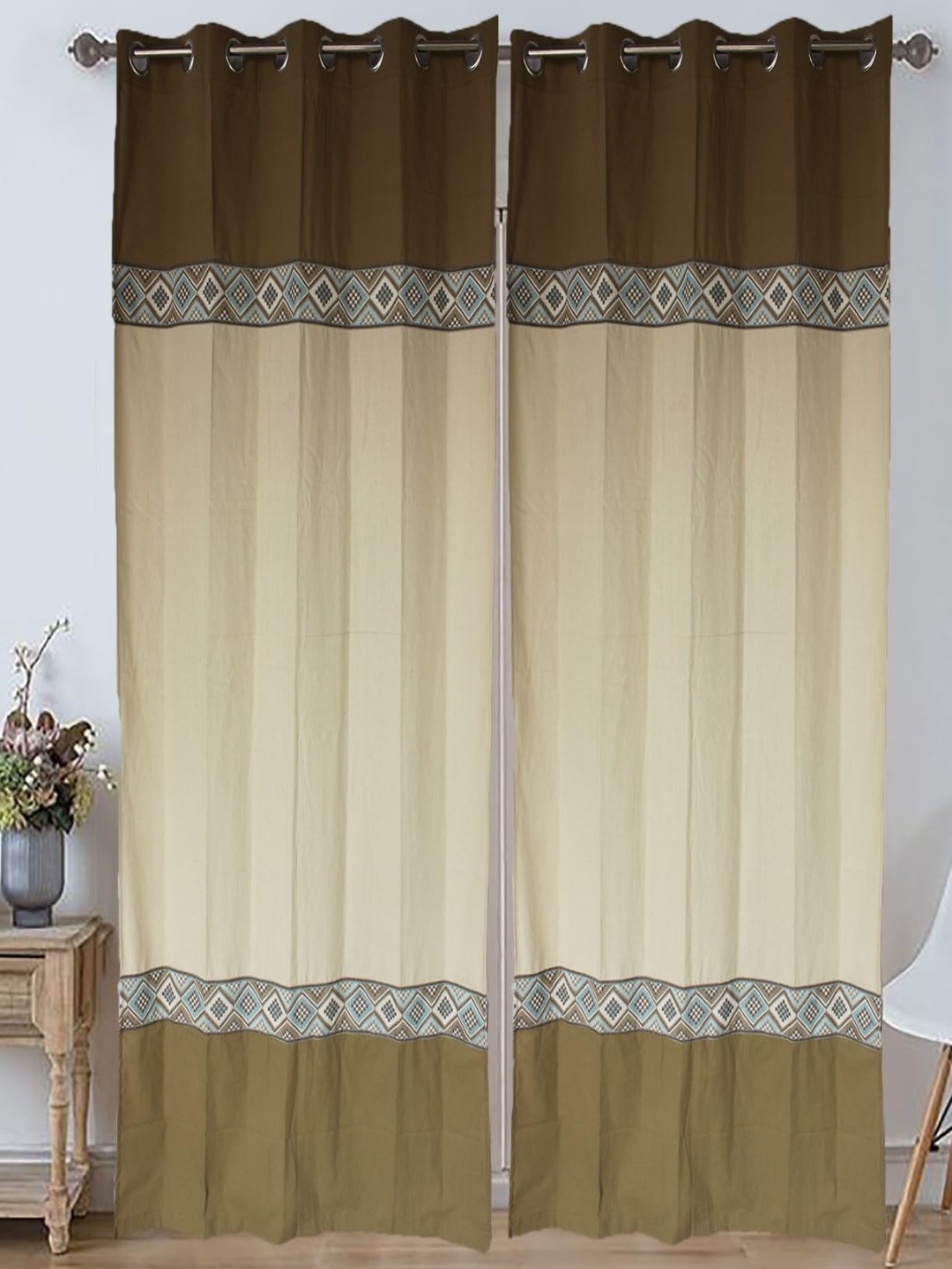 

Dekor World Multicoloured Set of 2 Door Curtain, Multi