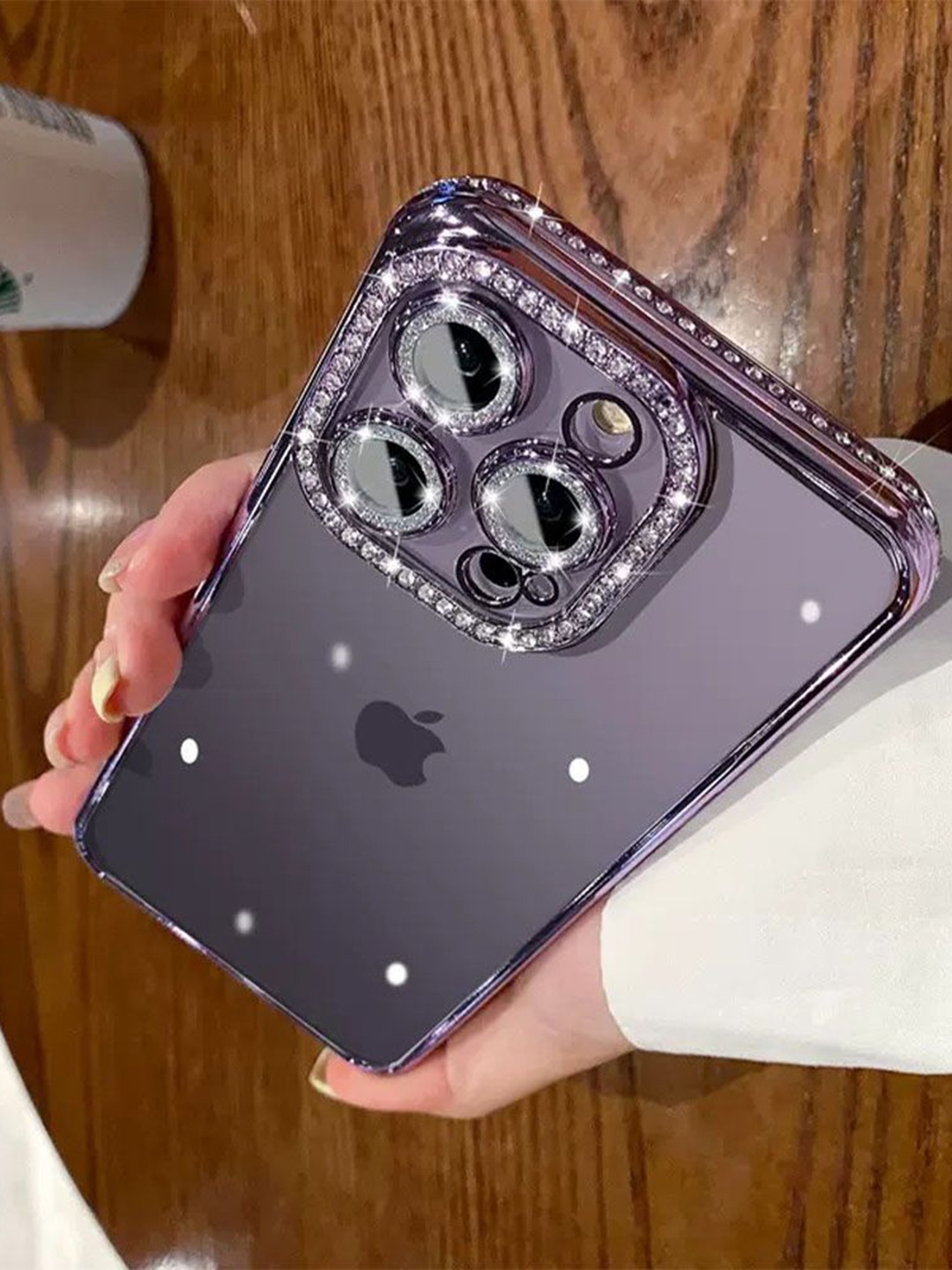 

Luxury Kase Quirky Printed iPhone 15 Pro Max Back Case Mobile Accessories, Purple
