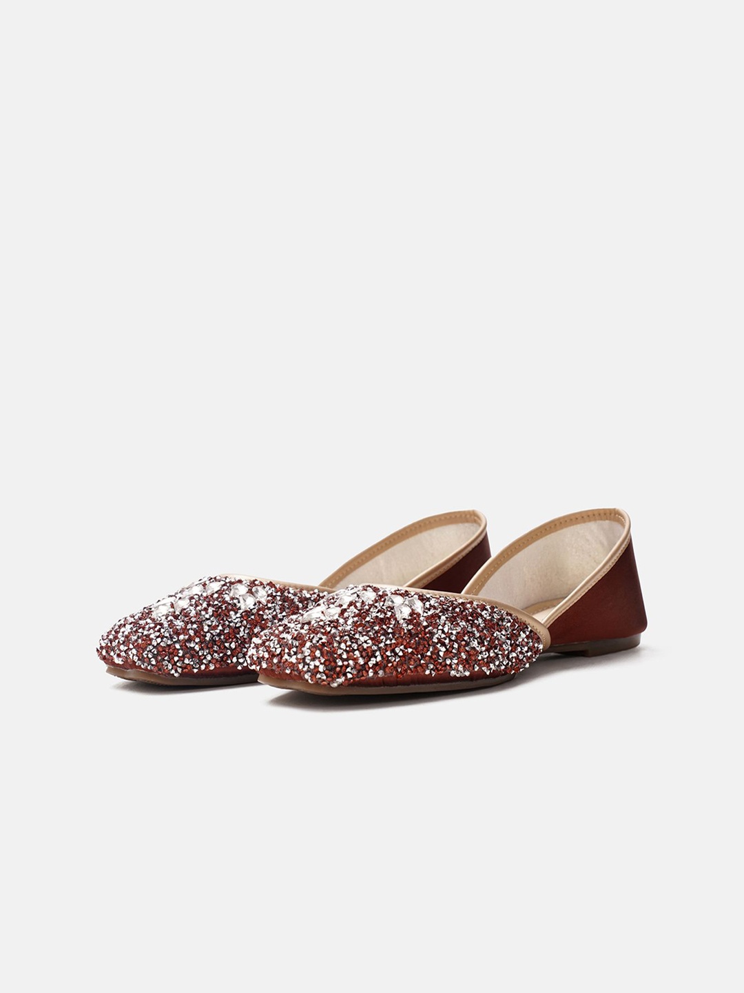 

JM Looks Girls Ethnic Mojaris with Embroidered Flats, Copper