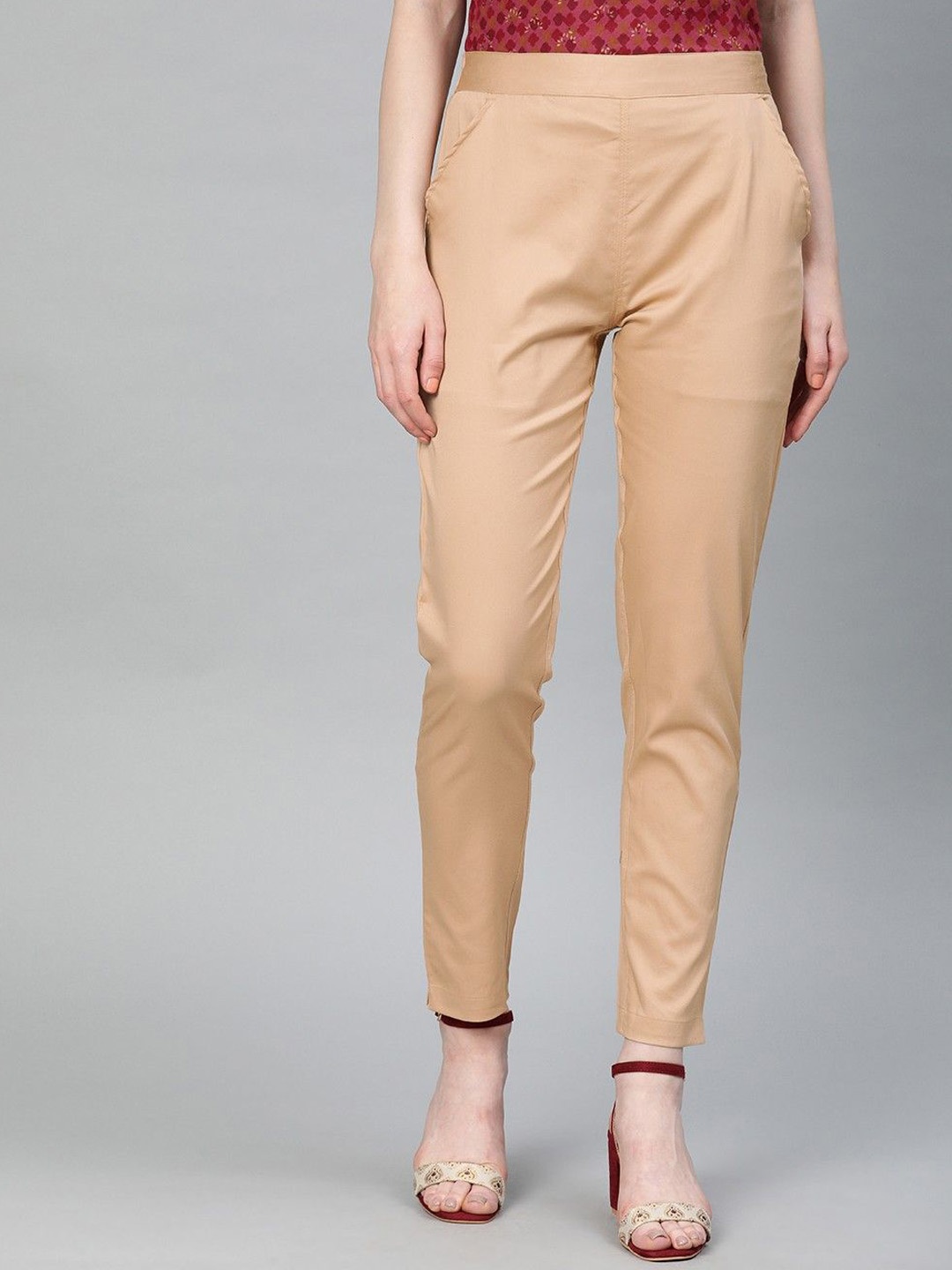 

CORSICA Women Straight Fit Trousers, Beige