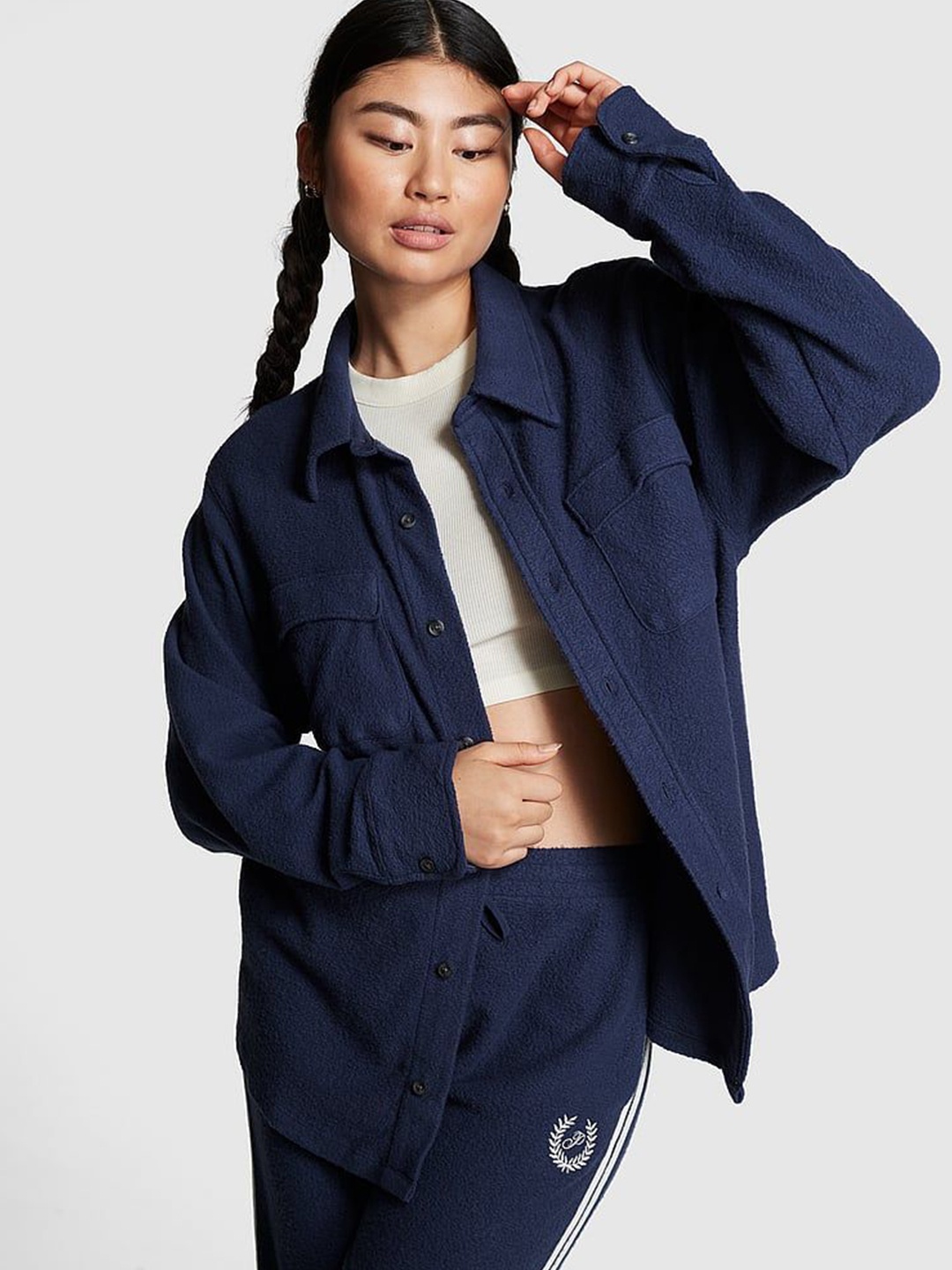 

Victoria's Secret Women Opaque Casual Shirt, Blue