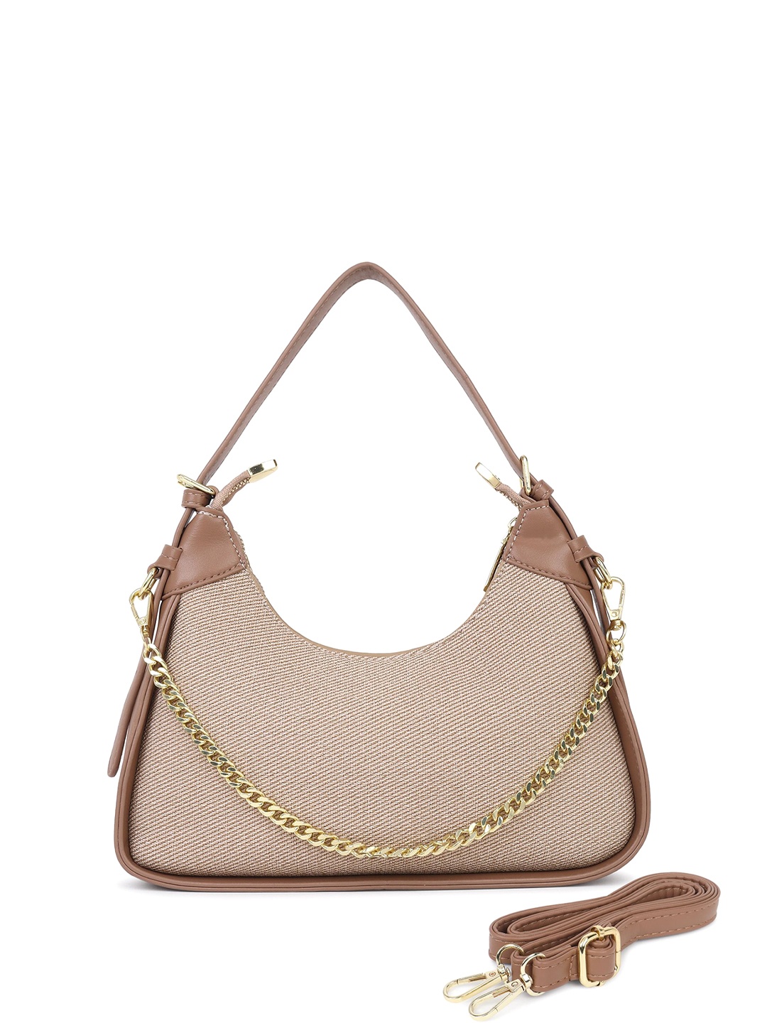 

Pramadda Pure Luxury PU Half Moon Shoulder Bag, Beige
