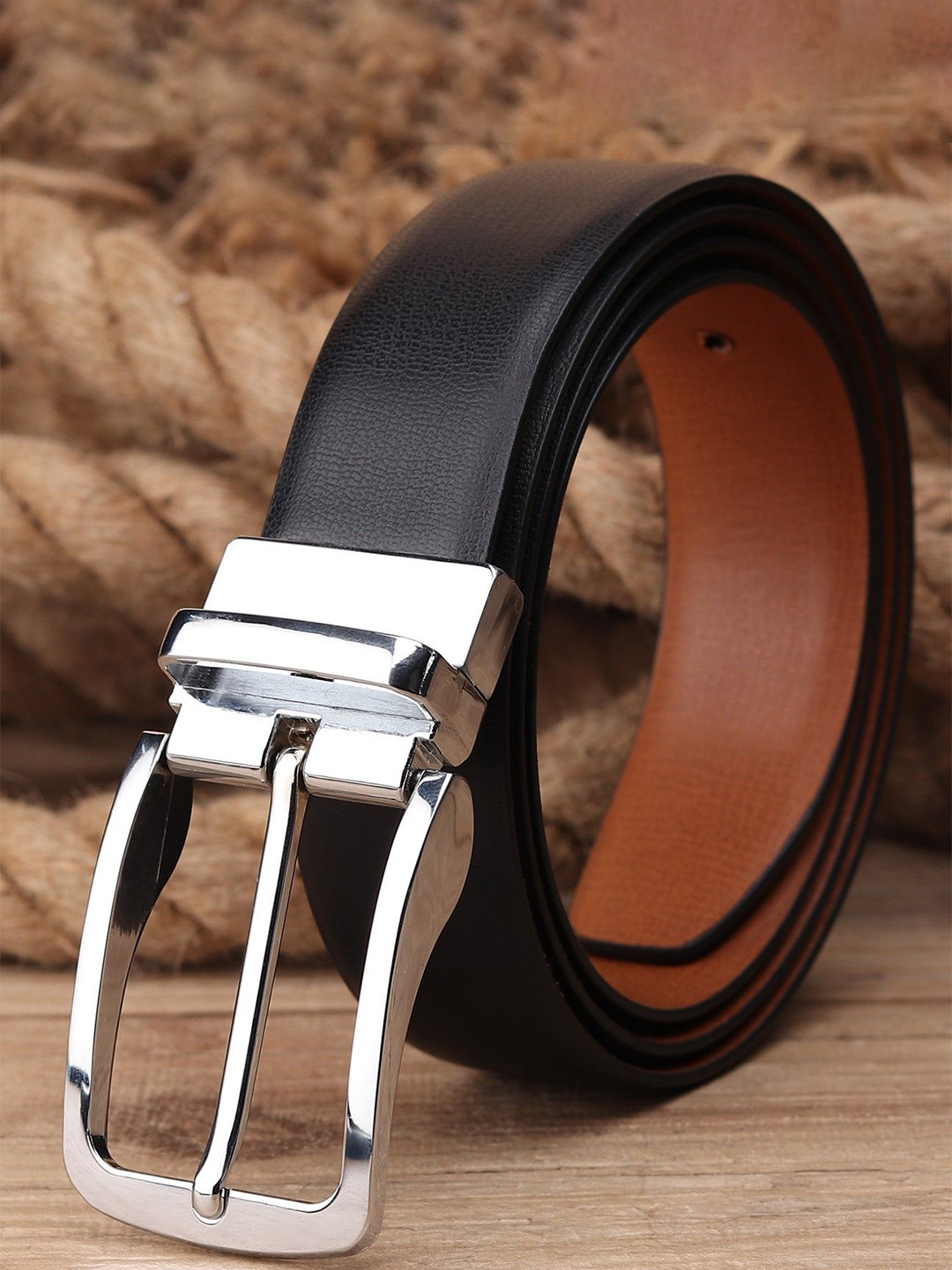 

Killer Men Reversible Formal Slim Belt, Black