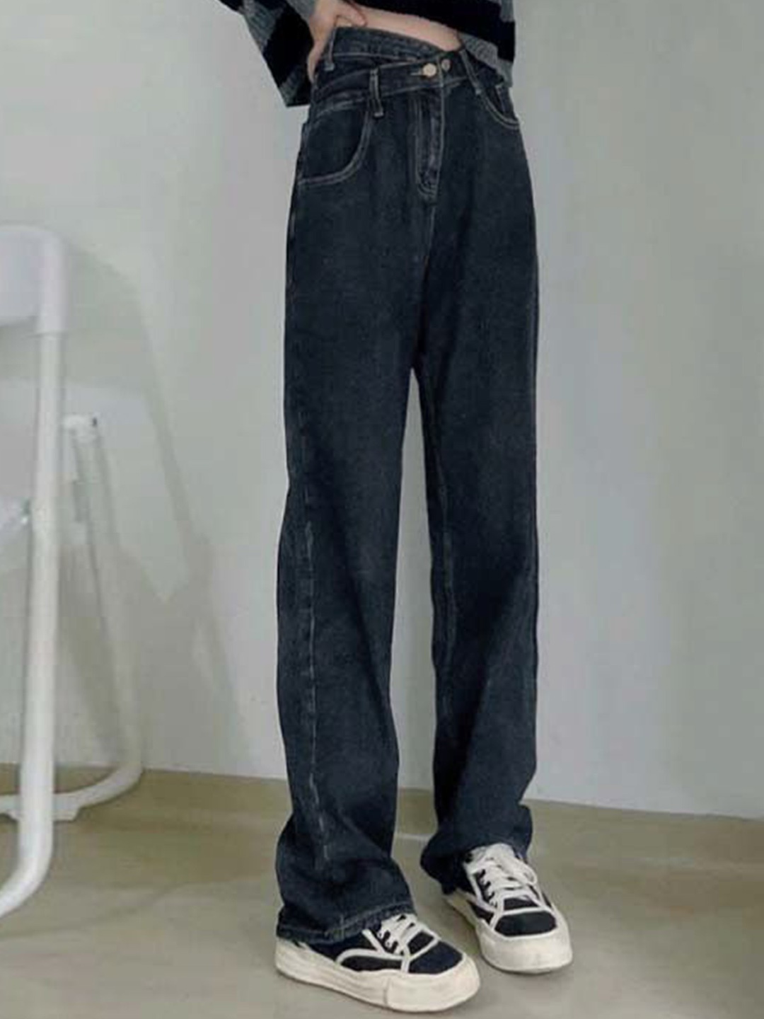 

StyleCast Women Straight Fit High-Rise Jeans, Black