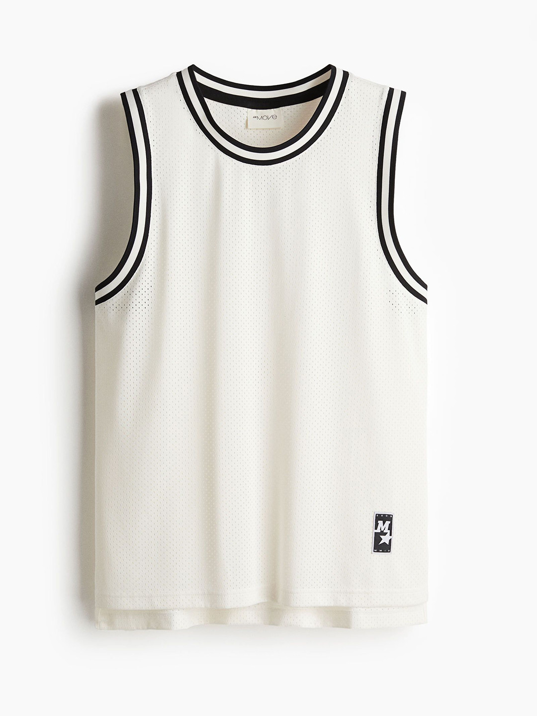 

H&M Loose Fit Basketball Vest Top With Dry Move, White