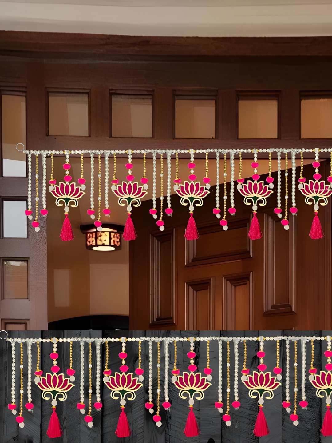 

RR Crafts Pink & Yellow Flower Hanging Thoran