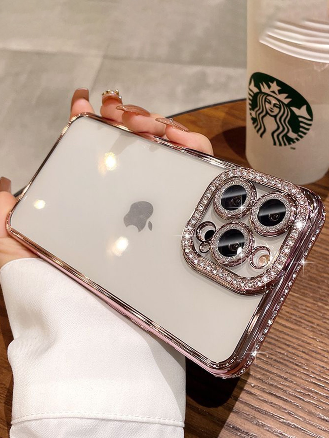 

Luxury Kase Quirky Printed iPhone 14 Pro Max Back Case Mobile Accessories, Rose gold
