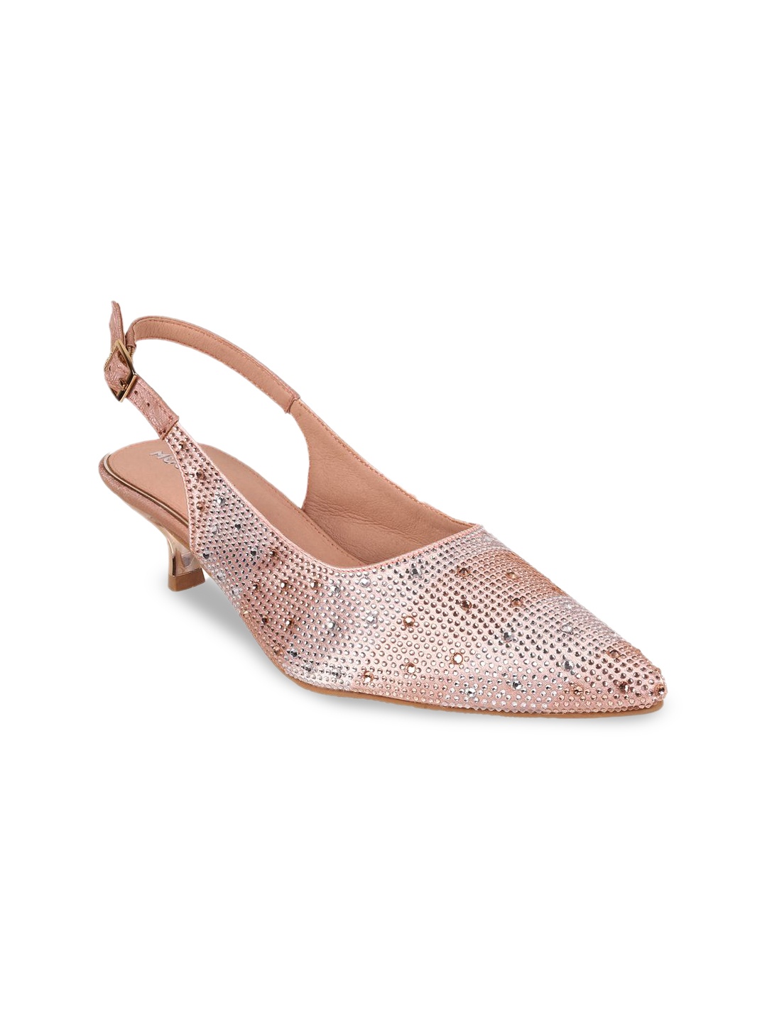 

Mochi Embellished Kitten Mules, Pink