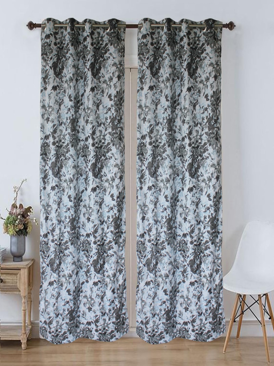 

Dekor World Multicoloured Set of 2 Floral Long Door Curtain, Multi