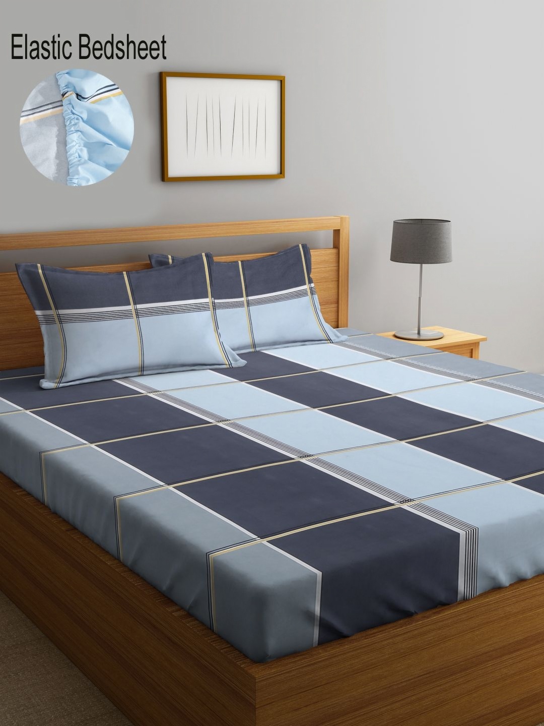 

Myntra Elegant Homes Blue Printed 300 TC King Double Bedsheet Set 2.50 m x 2.20 m
