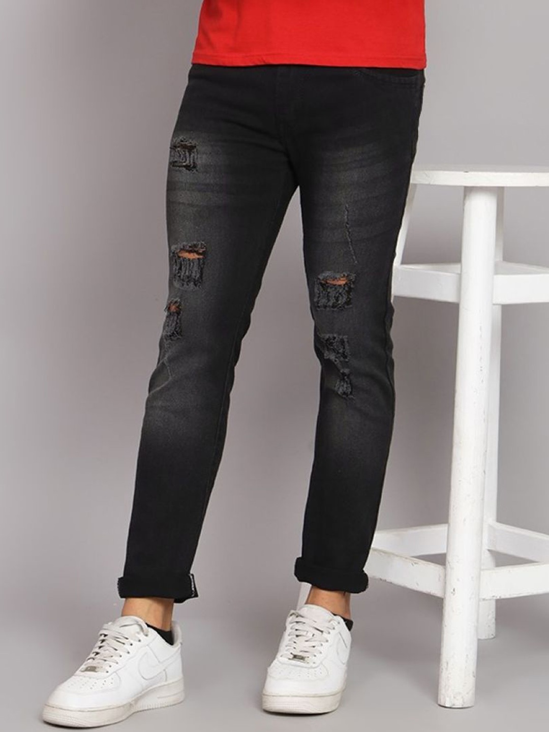 

COMFITS Men Classic Slim Fit Light Fade Jeans, Grey