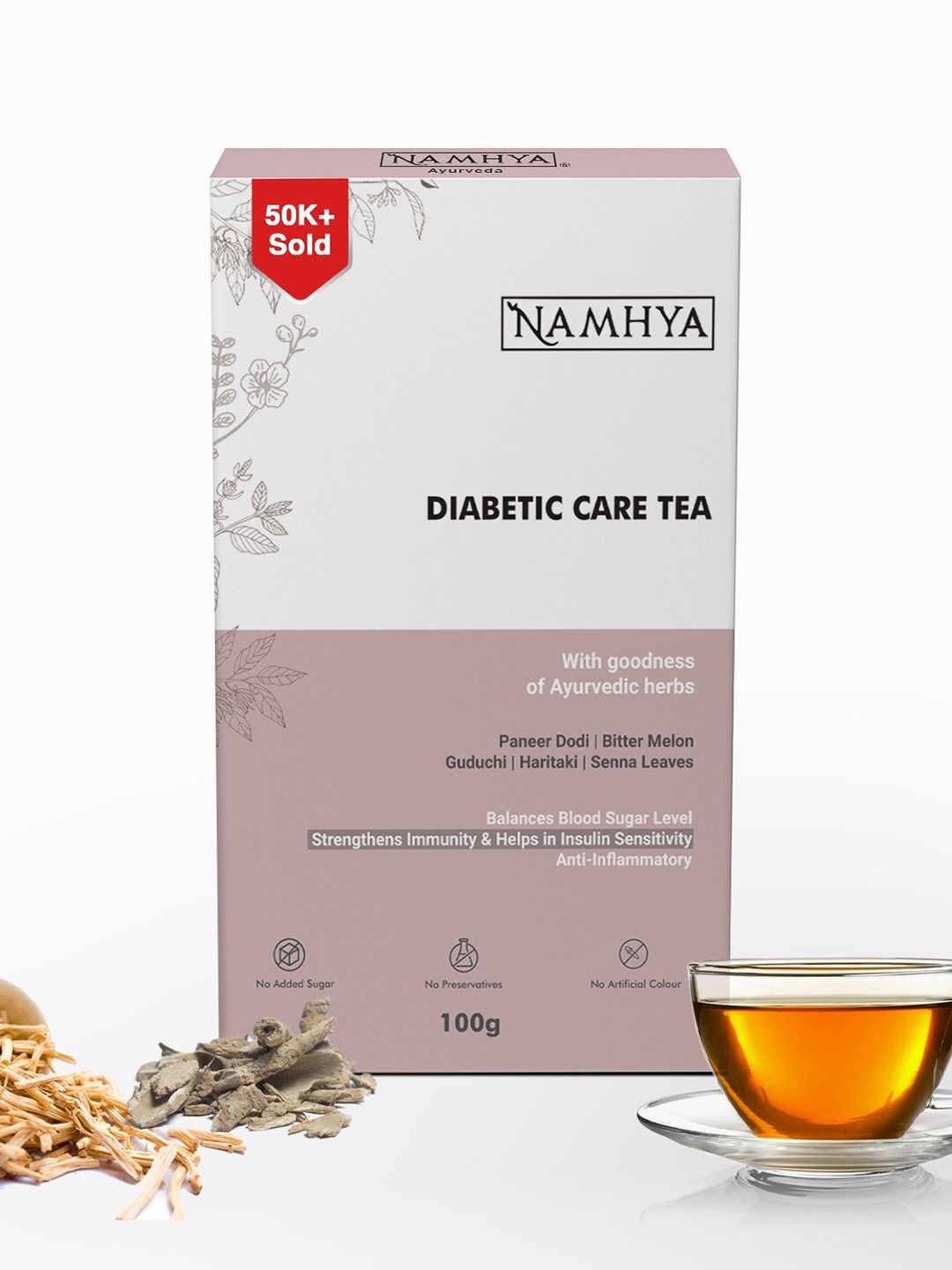 

NAMHYA Diabetic Care Tea 100 g, Pink